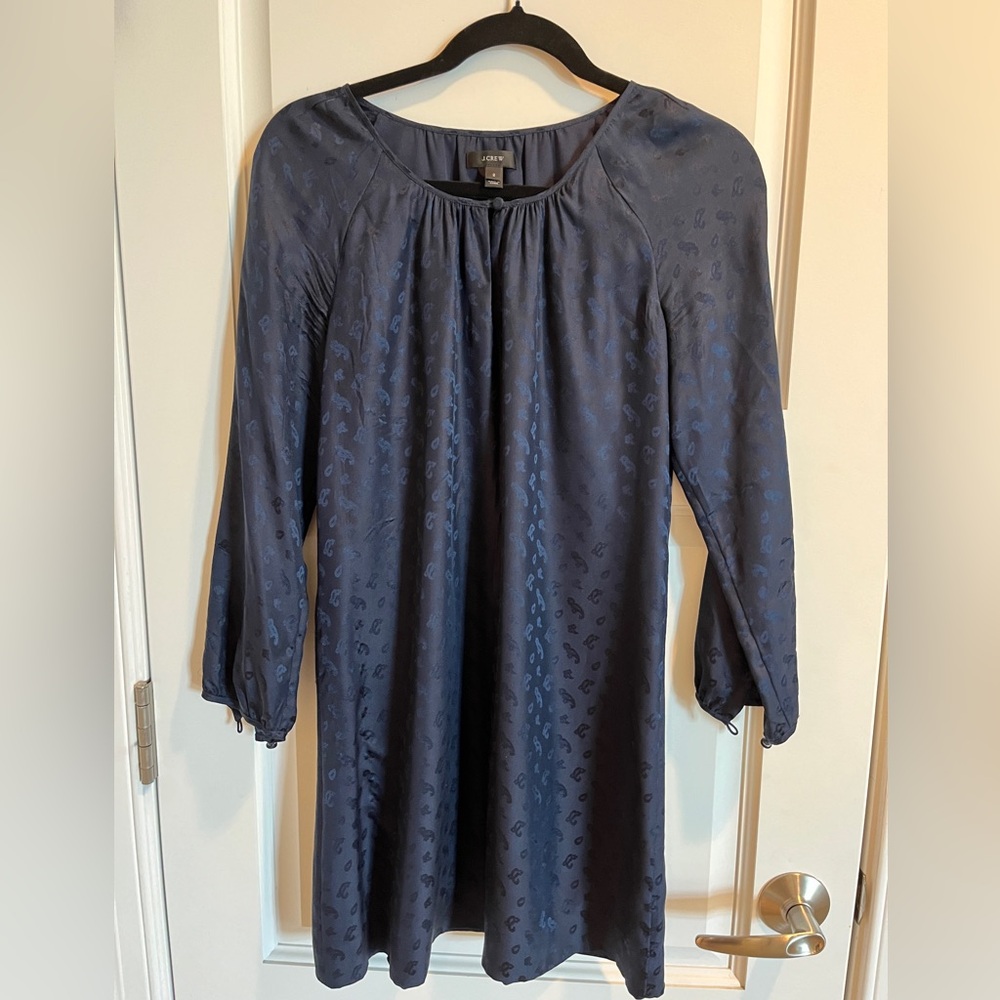 JCrew, size 2, navy silk dress